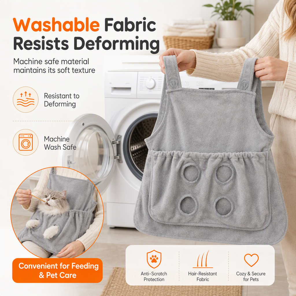 🥻🐕Hair Resistant Pet Cuddling Apron with Leg Holes for Holding Cats🐈
