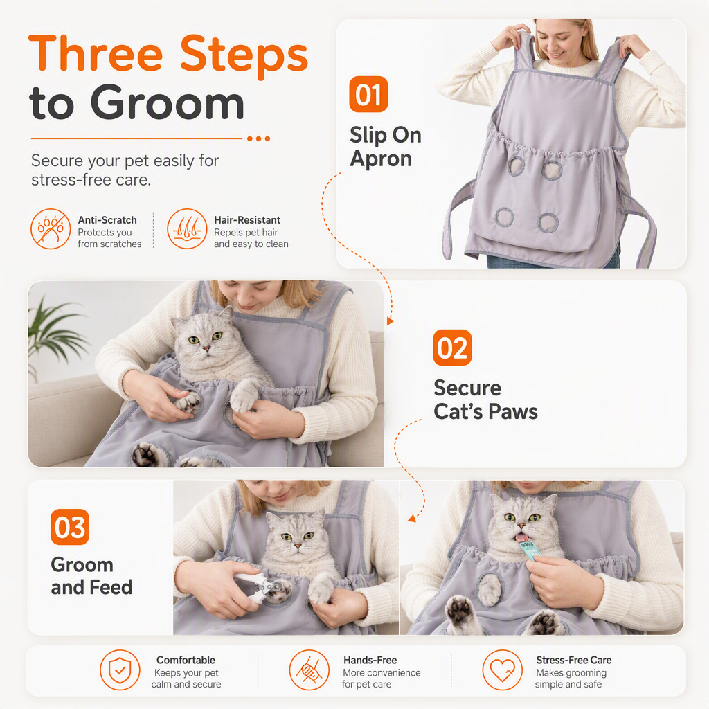 🥻🐕Hair Resistant Pet Cuddling Apron with Leg Holes for Holding Cats🐈