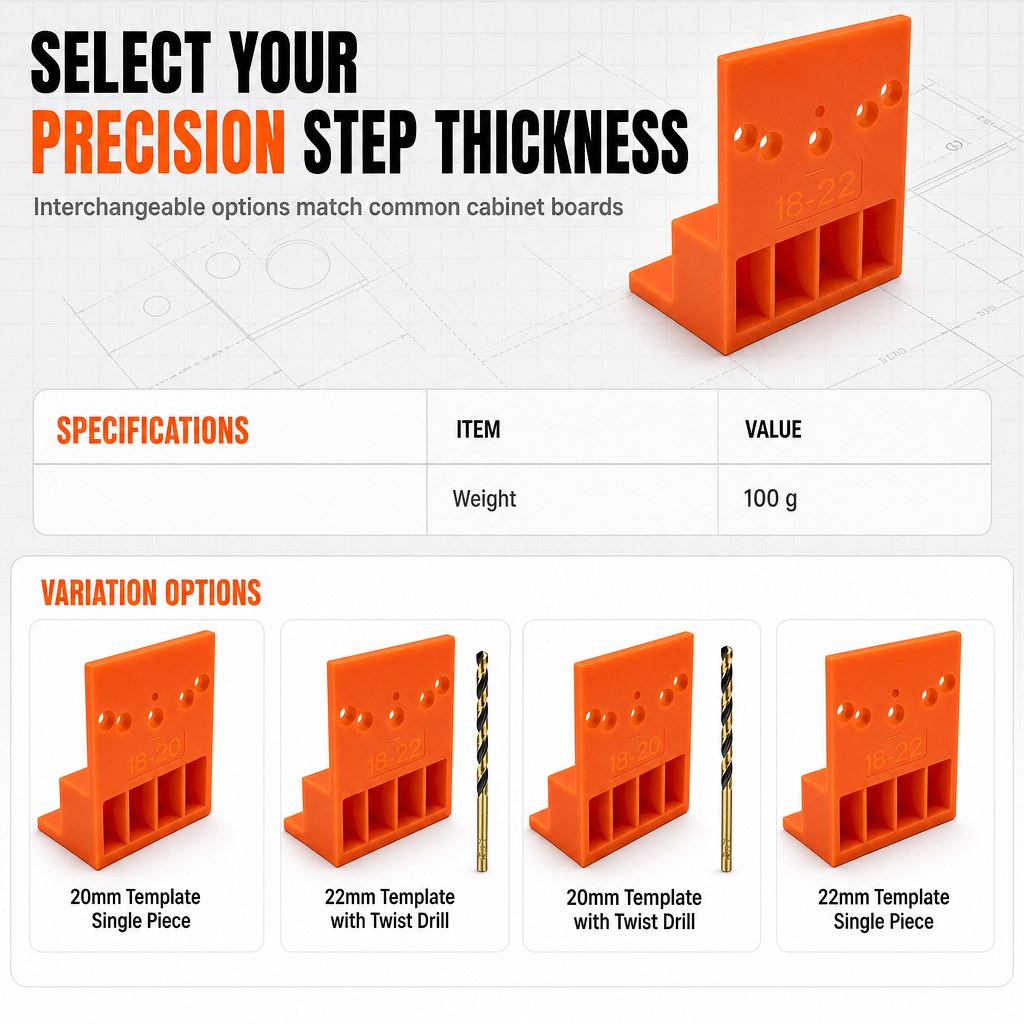 📢📢Wardrobe Cabinet Side Filler Panel Installation Locator and Stepped Positioning Plate for Precise Hole Alignment