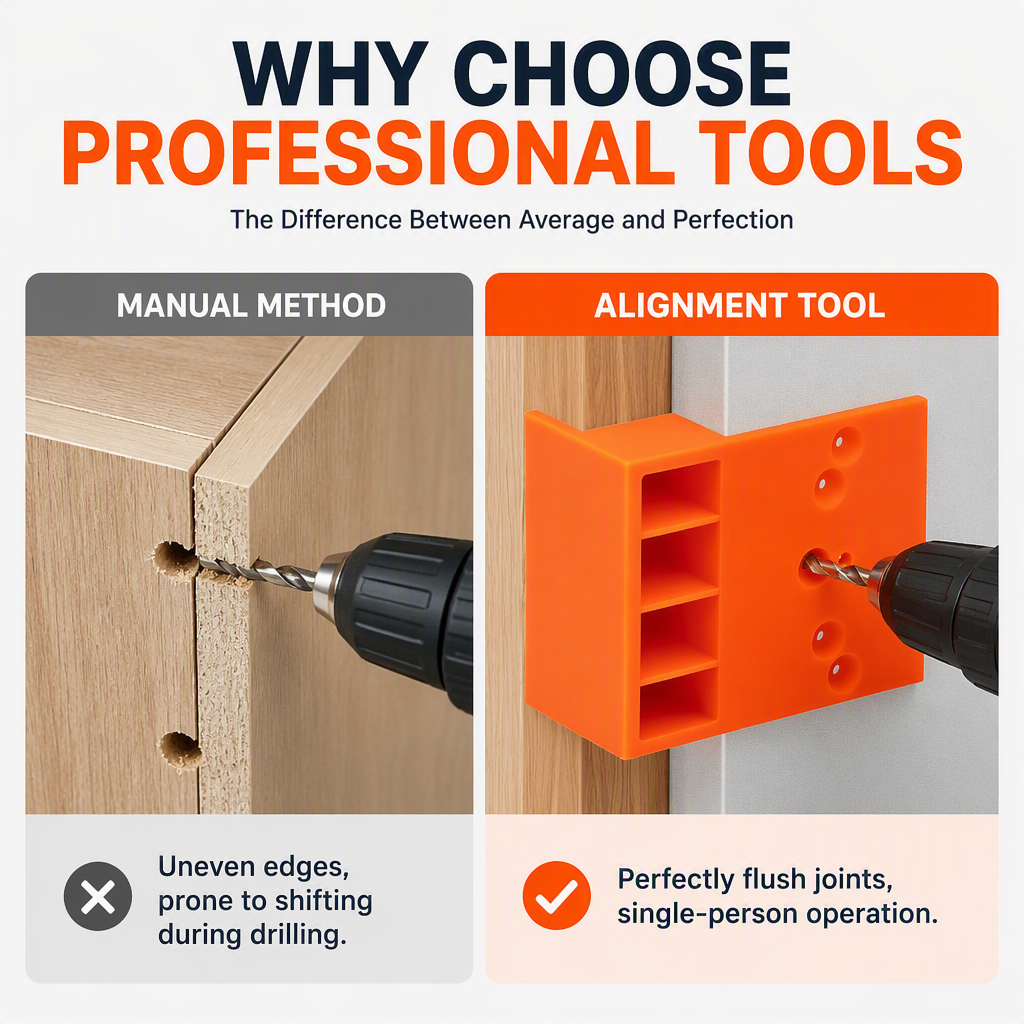📢📢Wardrobe Cabinet Side Filler Panel Installation Locator and Stepped Positioning Plate for Precise Hole Alignment