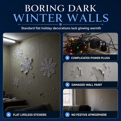 🥳2026 HOT SALE❄️Glowing Snowflake Night Light Wall Stickers