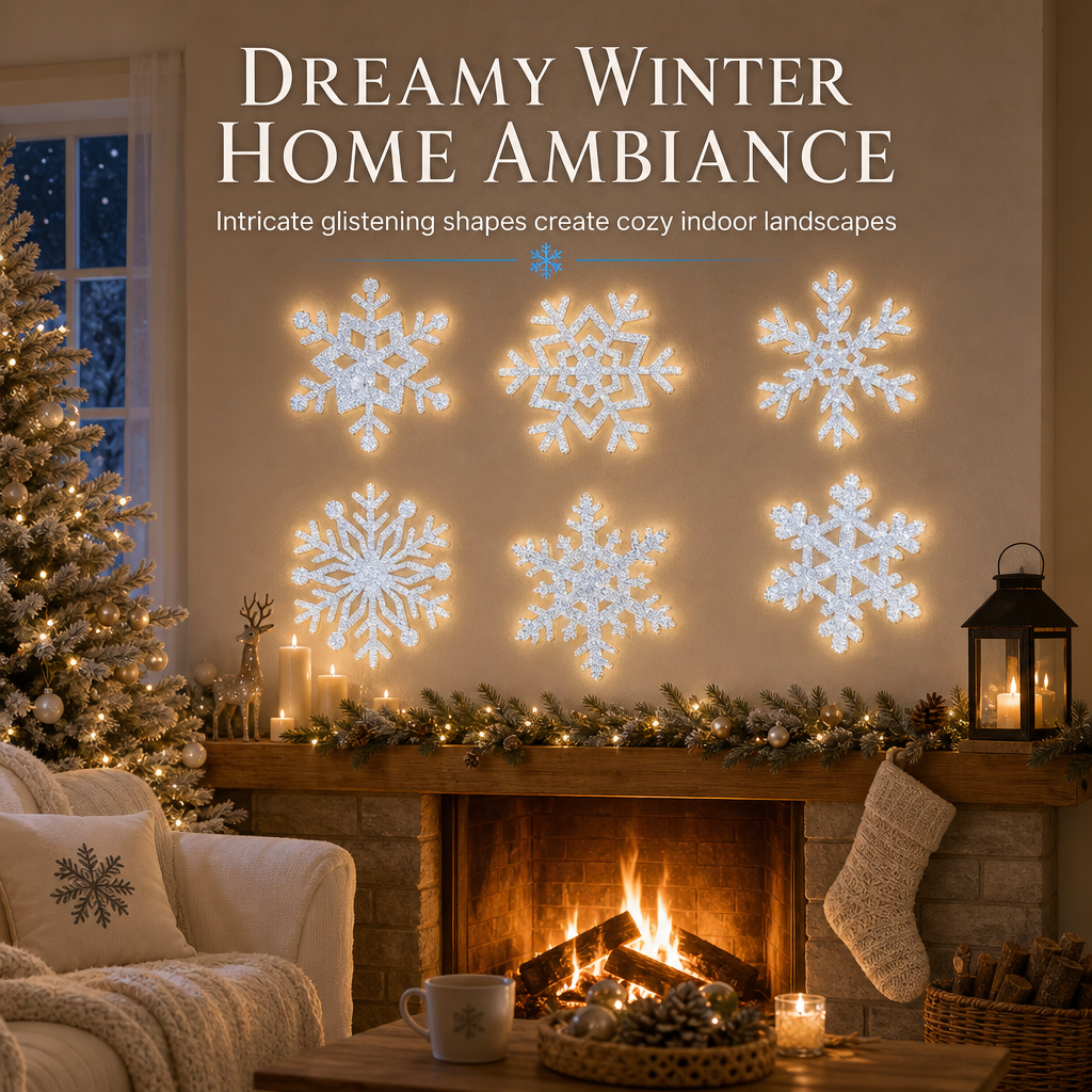 🥳2026 HOT SALE❄️Glowing Snowflake Night Light Wall Stickers