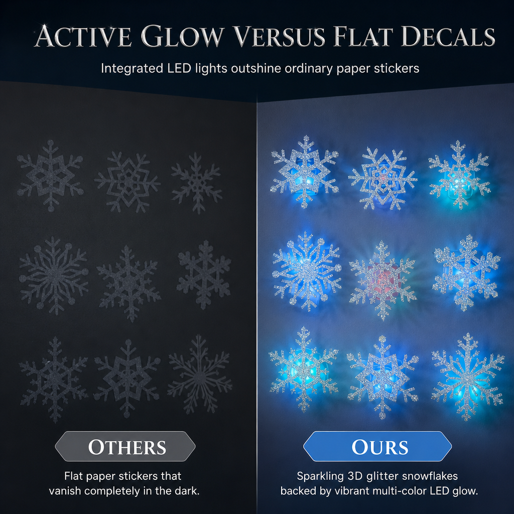 🥳2026 HOT SALE❄️Glowing Snowflake Night Light Wall Stickers