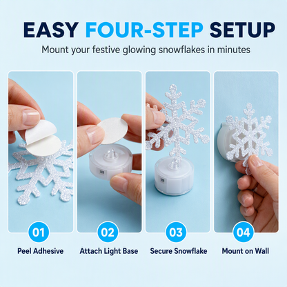 🥳2026 HOT SALE❄️Glowing Snowflake Night Light Wall Stickers