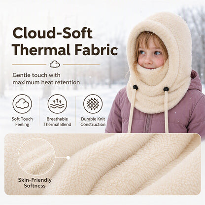 🖤Black Friday!!!💥Sale: 50% OFF💥♟️Kids Fleece Balaclava Hat, Windproof Thermal One Piece Hood Scarf, Adjustable Drawstring Full Face Neck Warmer for Boys Girls, Winter Outdoor Ski Cycling Hat