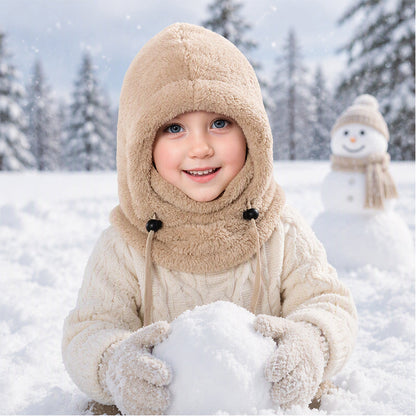 🖤Black Friday!!!💥Sale: 50% OFF💥♟️Kids Fleece Balaclava Hat, Windproof Thermal One Piece Hood Scarf, Adjustable Drawstring Full Face Neck Warmer for Boys Girls, Winter Outdoor Ski Cycling Hat