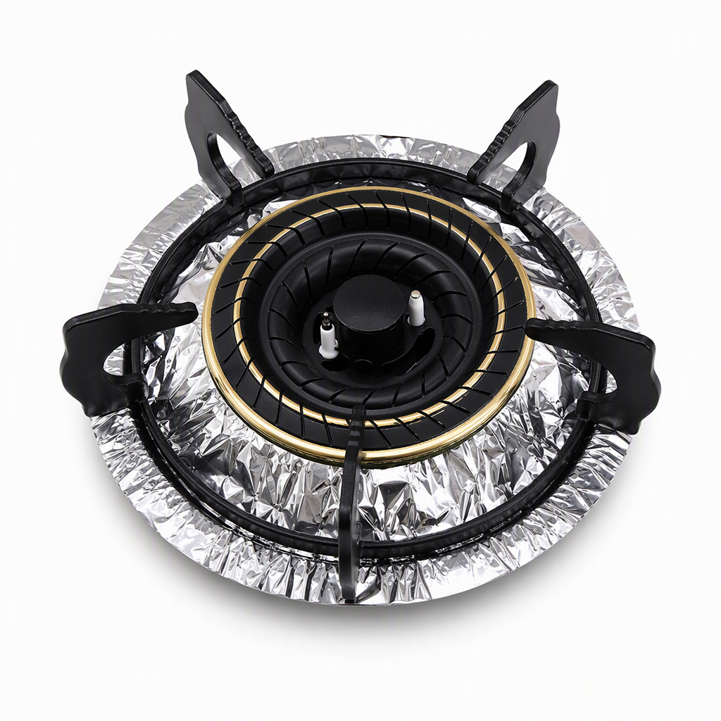 10-Pack Heavy-Duty Foil Gas Stove Burner Liners – Keep Your Hob Clean & Protected with Deep Well Spill Capture 🍳