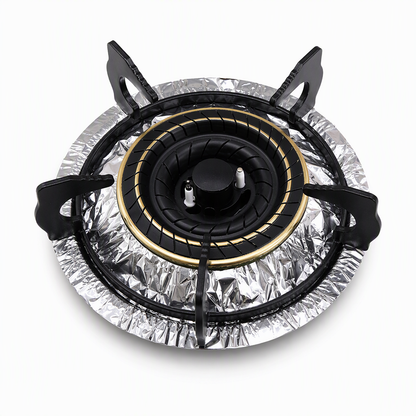 10-Pack Heavy-Duty Foil Gas Stove Burner Liners – Keep Your Hob Clean & Protected with Deep Well Spill Capture 🍳