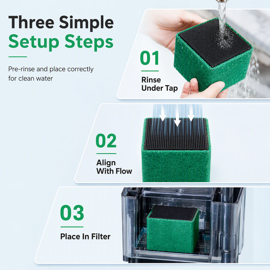 🐠💧 Activated Carbon Filter Cube – honeycomb filtration clears cloudy water, removes odors. Anti-crumble block for crystal-clear aquarium! 🛡️✅