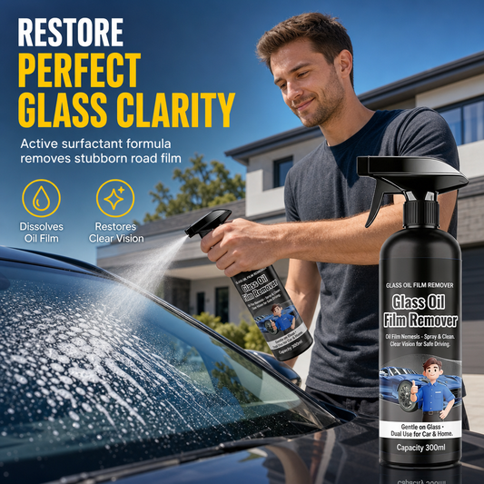 🚗 💧 Windshield Oil-Film Remover Spray 300ml – Degreases & clears glare ✨