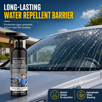 🚗 💧 Windshield Oil-Film Remover Spray 300ml – Degreases & clears glare ✨