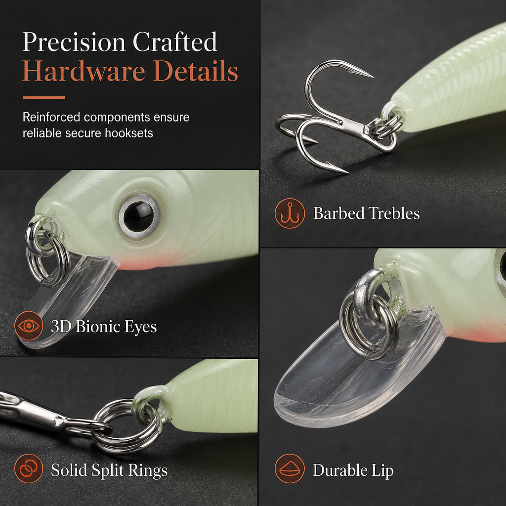 🎣 Luminous Minnow Hard Bait – 7cm Night Fishing Lure 🌙✨