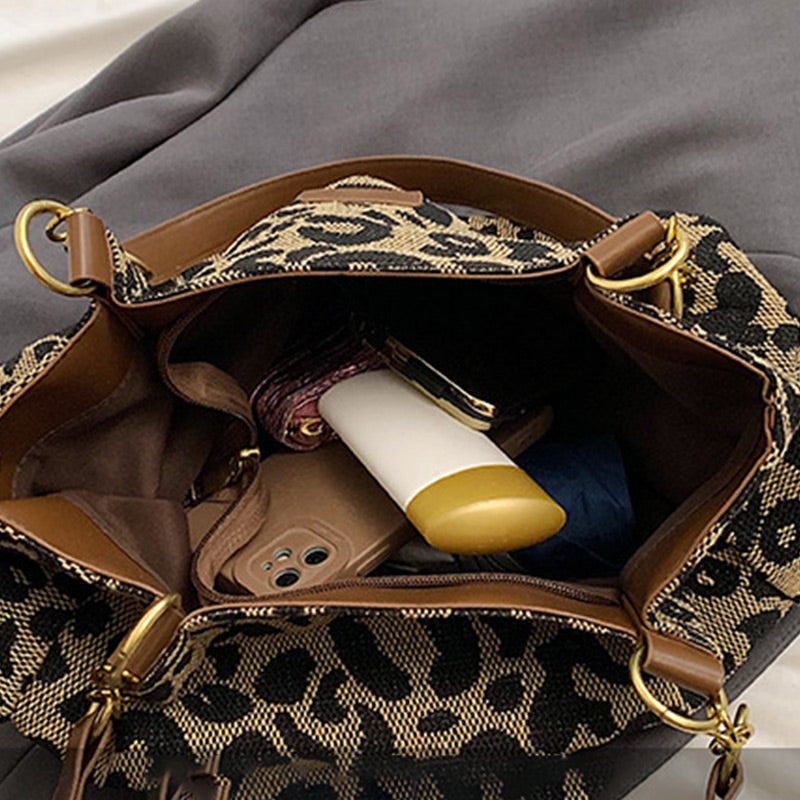 🎁2026 New Arrivals💥Large Capacity Tote Bag with Leopard Print