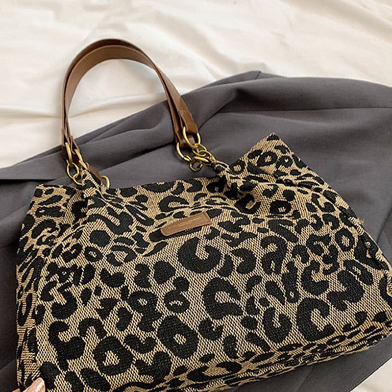 🎁2026 New Arrivals💥Large Capacity Tote Bag with Leopard Print
