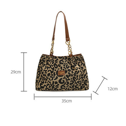 🎁2026 New Arrivals💥Large Capacity Tote Bag with Leopard Print