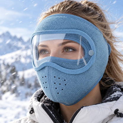 Winter Windproof Warm Face Mask with HD Protective Goggles