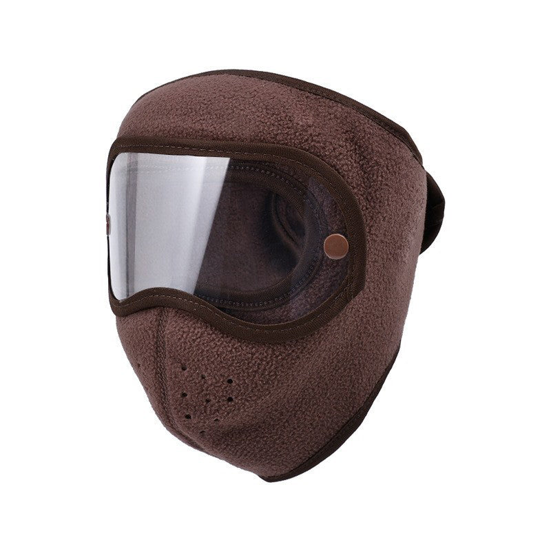 Winter Windproof Warm Face Mask with HD Protective Goggles