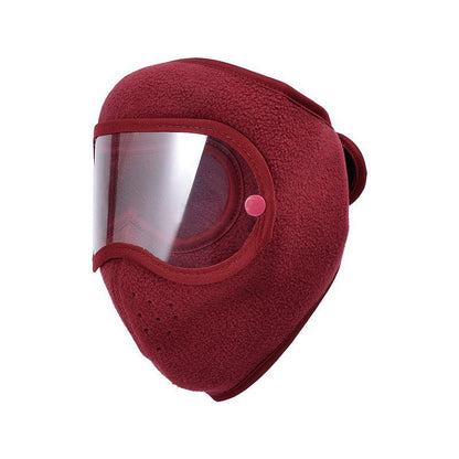 Winter Windproof Warm Face Mask with HD Protective Goggles