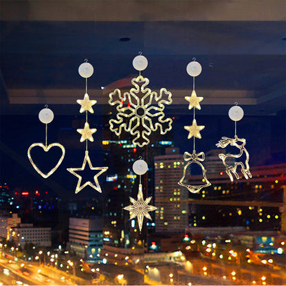 🎄❄️ DIY Christmas Snowflake Suction Cup LED Lights ✨ | Battery Operated, Warm & Multi-Colour, Window Suction Lights, Christmas Home & Party Decor