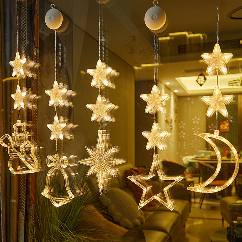 🎄❄️ DIY Christmas Snowflake Suction Cup LED Lights ✨ | Battery Operated, Warm & Multi-Colour, Window Suction Lights, Christmas Home & Party Decor