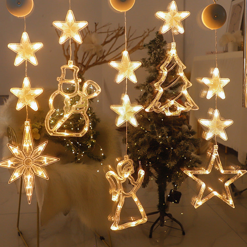 🎄❄️ DIY Christmas Snowflake Suction Cup LED Lights ✨ | Battery Operated, Warm & Multi-Colour, Window Suction Lights, Christmas Home & Party Decor