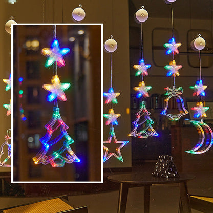 🎄❄️ DIY Christmas Snowflake Suction Cup LED Lights ✨ | Battery Operated, Warm & Multi-Colour, Window Suction Lights, Christmas Home & Party Decor