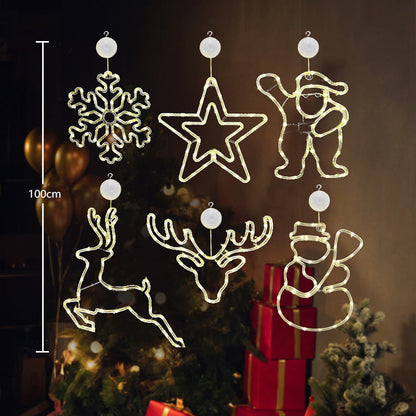 🎄❄️ DIY Christmas Snowflake Suction Cup LED Lights ✨ | Battery Operated, Warm & Multi-Colour, Window Suction Lights, Christmas Home & Party Decor