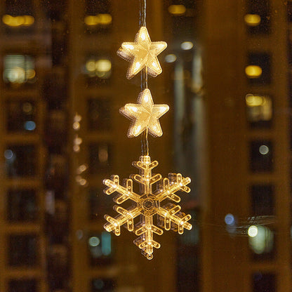 🎄❄️ DIY Christmas Snowflake Suction Cup LED Lights ✨ | Battery Operated, Warm & Multi-Colour, Window Suction Lights, Christmas Home & Party Decor