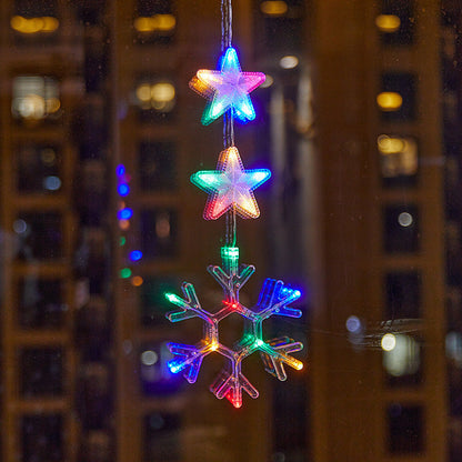 🎄❄️ DIY Christmas Snowflake Suction Cup LED Lights ✨ | Battery Operated, Warm & Multi-Colour, Window Suction Lights, Christmas Home & Party Decor