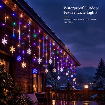 ❄️ ✨ LED Snowflake Curtain Lights – Waterproof & festive décor ✨