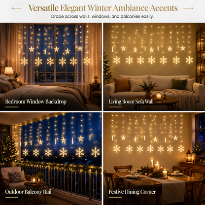 ❄️ ✨ LED Snowflake Curtain Lights – Waterproof & festive décor ✨