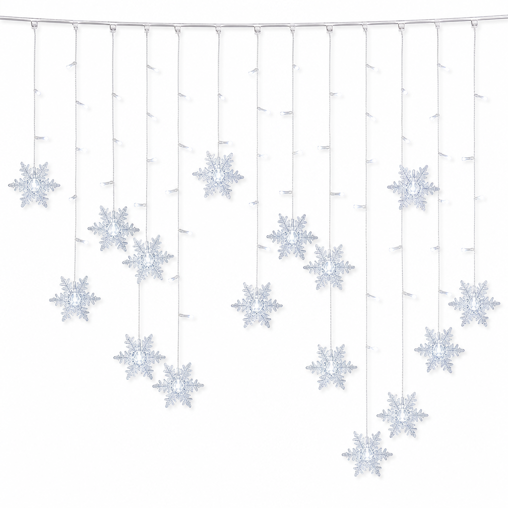❄️ ✨ LED Snowflake Curtain Lights – Waterproof & festive décor ✨