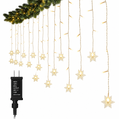 ❄️ ✨ LED Snowflake Curtain Lights – Waterproof & festive décor ✨