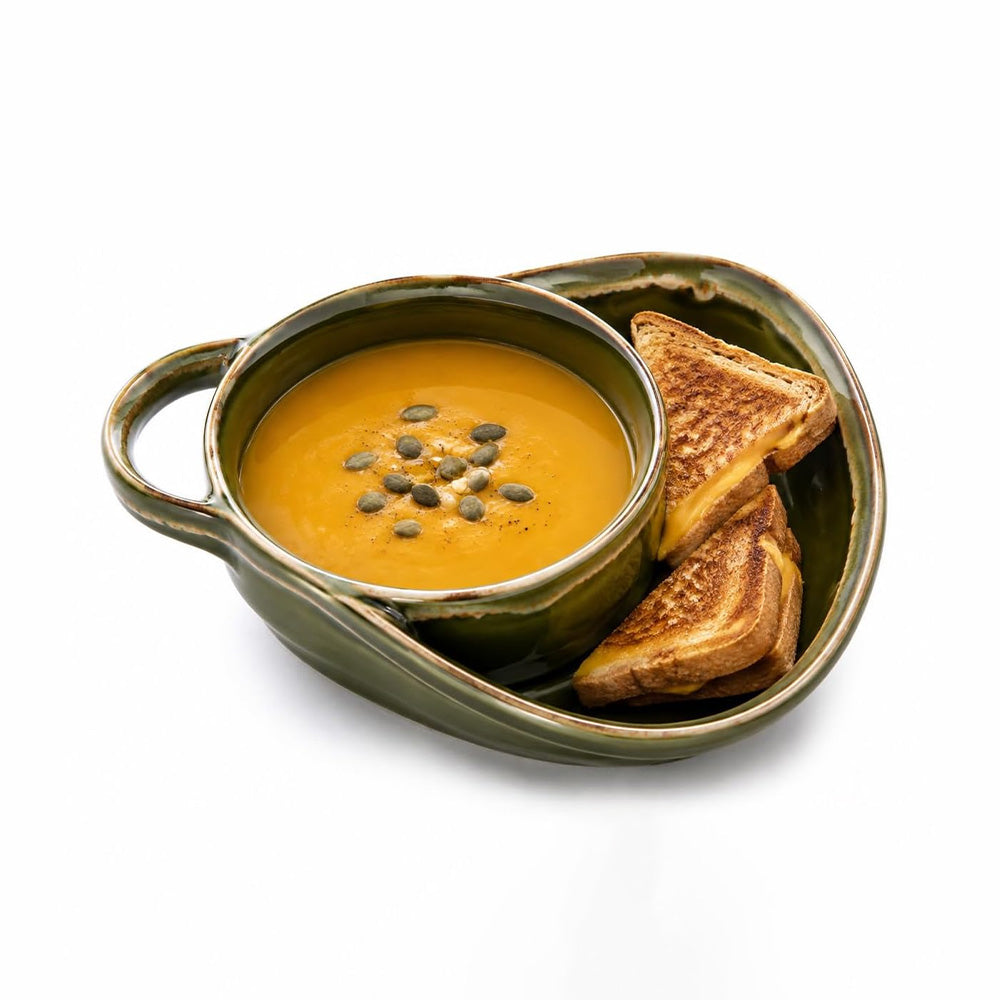Ceramic Soup & Toasty Bowls with Handles – Rustic Reactive Glaze Design